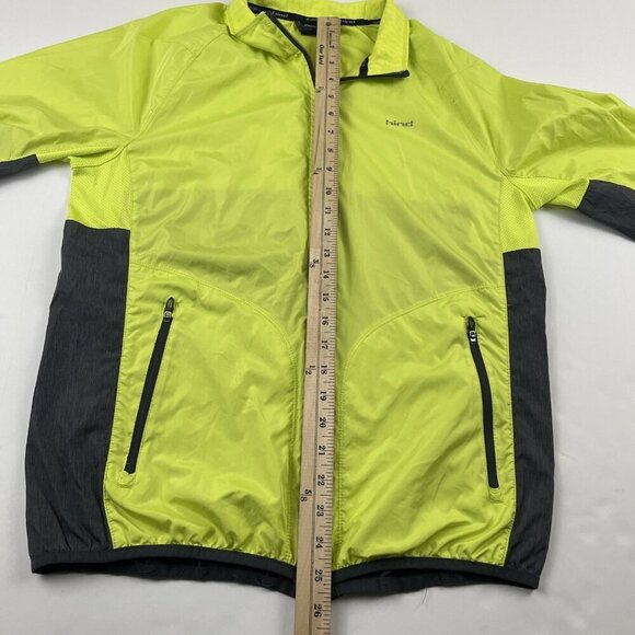 Hind Running Windbreaker Jacket Men’s S Neon Yellow Full Zip Two Pocket Hi-viz - Picture 5 of 9